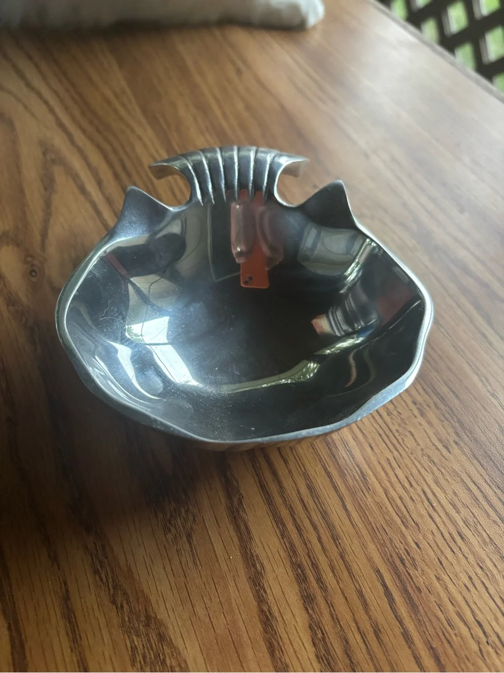 Cast aluminum trinket dish- 5x6 NWOB